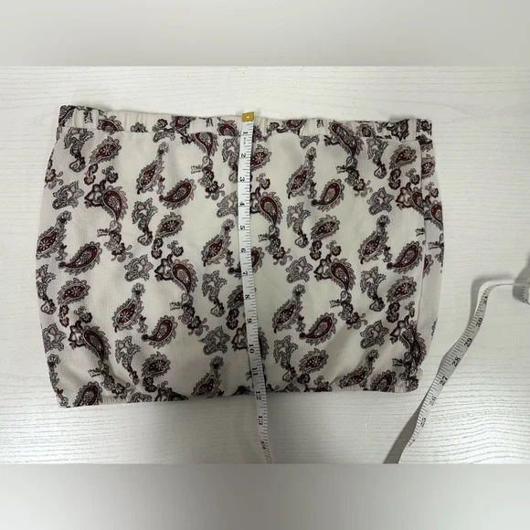 Guess Women's White and Brown Paisley Tube Top Size Small - Picture 7 of 8